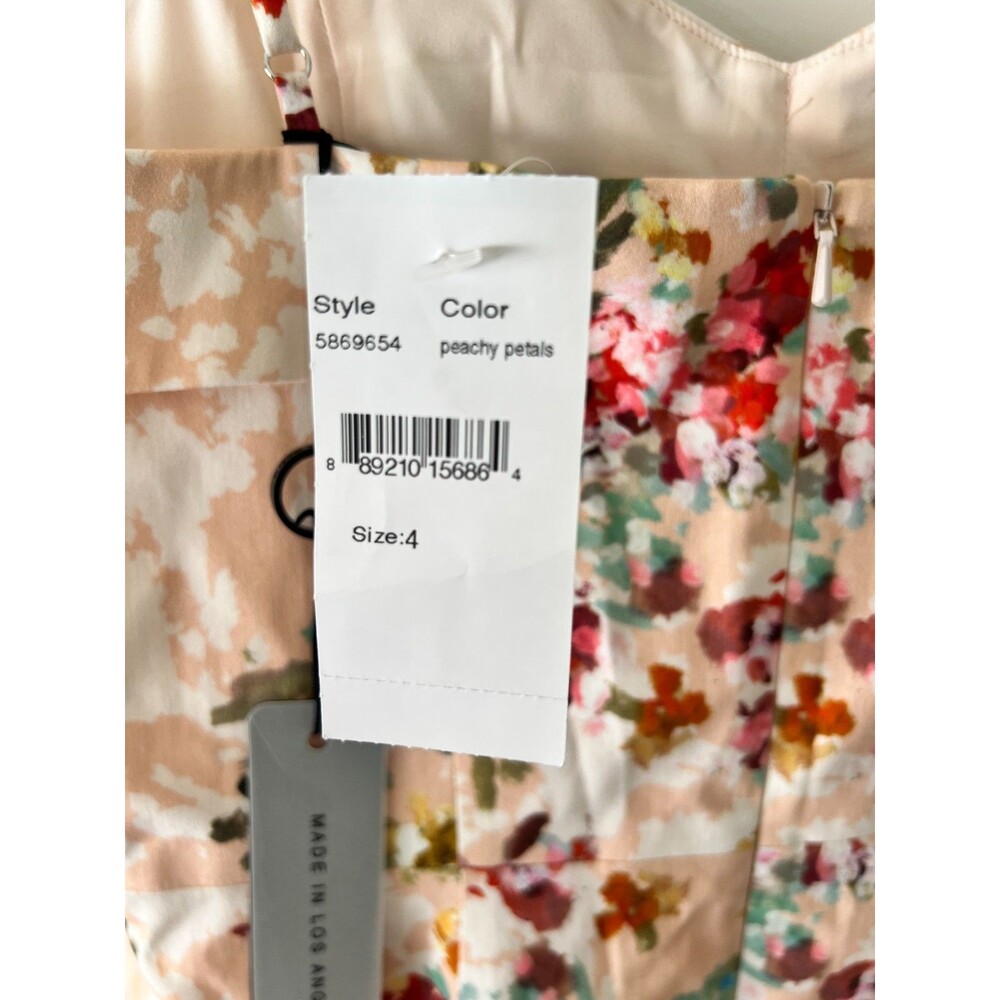 Black Halo Dress Women's Size 4 Clover Sheath Dress Peachy Floral New - Picture 10 of 15